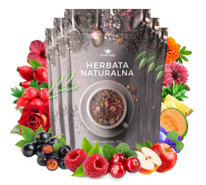 Zestaw herbat OWOCOWYCH 5 szt: Wita-Minka - Red Whisky - Red Velvet - Truskawkowa Margarita - Purpurowe Wyspy