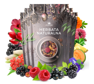 Zestaw herbat OWOCOWYCH 5 szt: Wzmocnienie - Przy kominku - Leśny Dzban - Truskawkowa Margarita - Purpurowe Wyspy