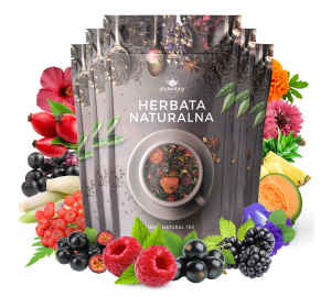 Zestaw herbat OWOCOWYCH 5 szt: Wzmocnienie - Malinowe Mojito - Leśny Dzban - Truskawkowa Margarita - Purpurowe Wyspy
