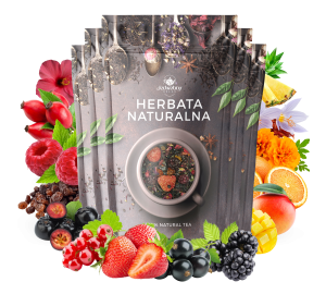 Zestaw herbat OWOCOWYCH 5 szt: Malinowo-poziomkowa - Truskawkowa Margarita - Leśny Dzban - Malinowe Mojito - Mango Tango