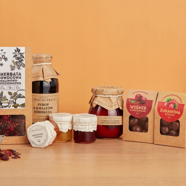 Upominek z herbatą SŁODYCZE konfitury CYTRYNA syrop hibiskus MEGA SMAK