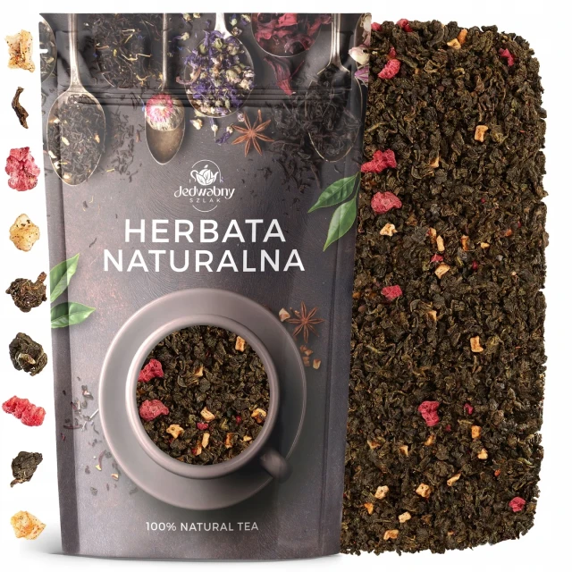 Herbata Oolong liściasta maliny liofilizowane 100g premium herbatka