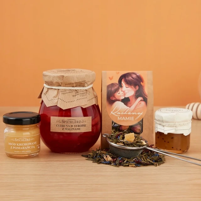 BOX dla kochanej MAMY zestaw z herbatą SYROP cytryna w syropie