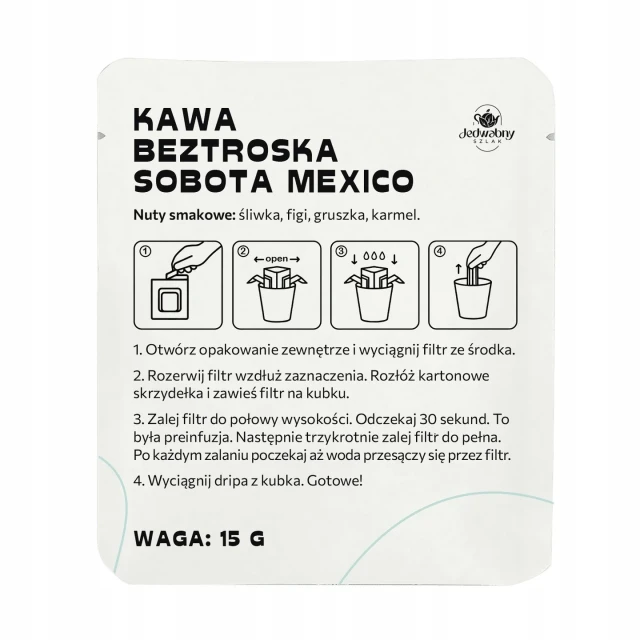 Drip Bag MEXIKO kawa w saszetkach SOBOTA kawa mielona turystyczna bagdrip 15g