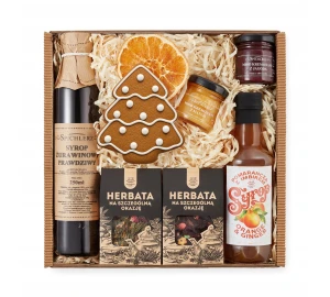Zestaw na święta - piernik, syropy, herbaty i miód kremowany