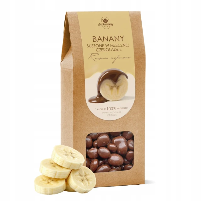 Banan suszony W CZEKOLADZIE deserowej 200 g naturalny słodycz