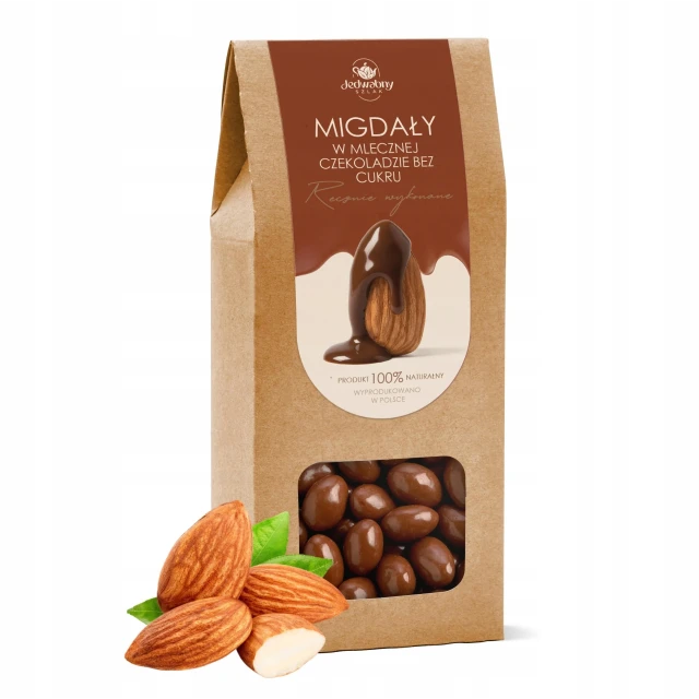 Migdały BEZ dodatku CUKRU w mlecznej czekoladzie 200 g 