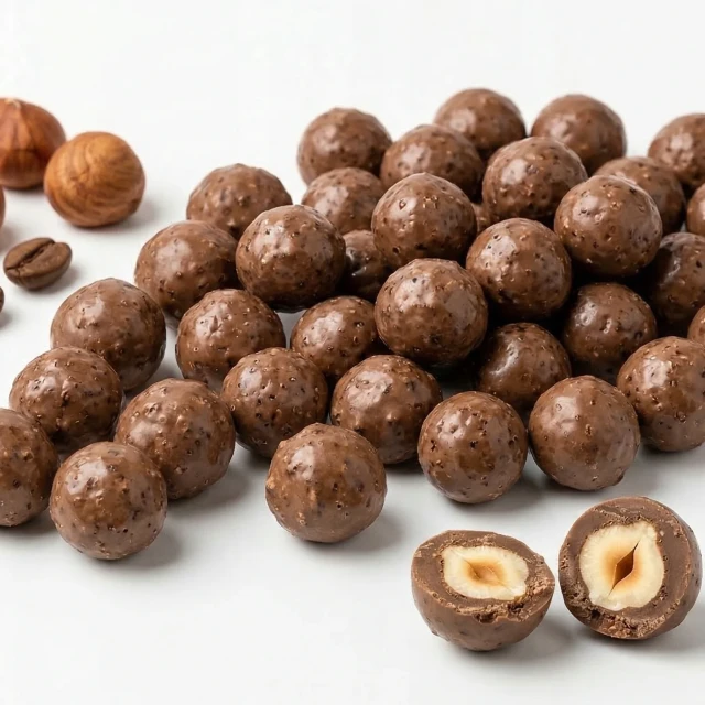 Orzechy laskowe w mlecznej czekoladzie Z KAWĄ premium 200 g
