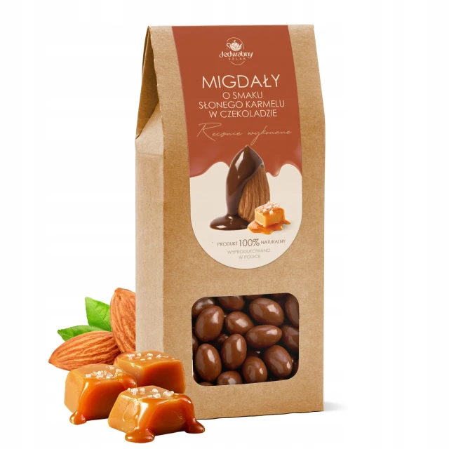 Migdały W CZEKOLADZIE o smaku SŁONY KARMEL 200 g