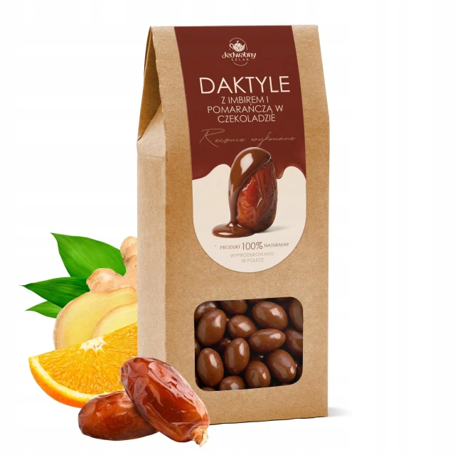 Daktyle w czekoladzie z IMBIREM i POMARAŃCZĄ 200 g PRZEKĄSKA