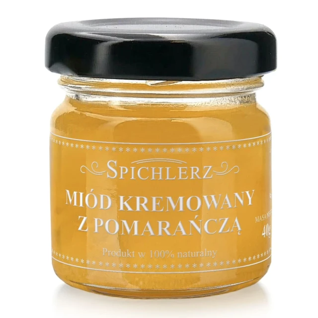 Miód kremowany z pomarańczą 40 g – naturalny miód owocowy