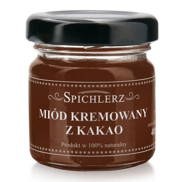 Miód kremowany z kakao 40 g – naturalny miód z kakao o czekoladowym