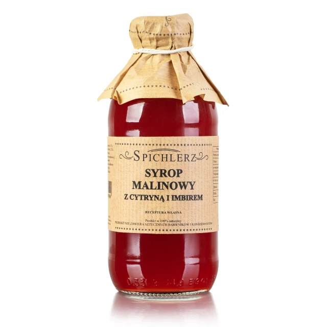 Syrop malinowy z cytryną i imbirem 330 ml