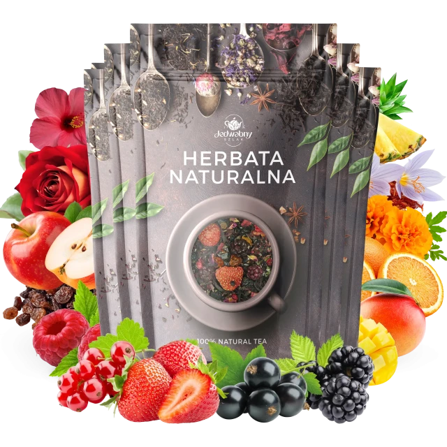 Zestaw herbat OWOCOWYCH 5 szt: Malinowe Mojito - Żurawinowo Truskawkowa - Leśny Dzban - Truskawkowa Margarita - Mango Tango