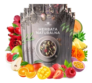 Zestaw herbat OWOCOWYCH 5 szt: Pieczona Gruszka - Wita-Minka - Mango Tango - Nespodzianka - Purpurowe Wyspy