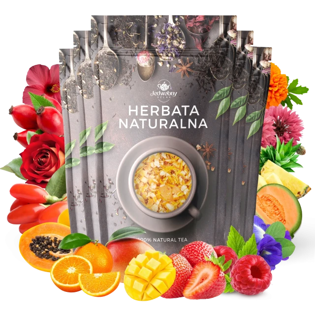 Zestaw herbat OWOCOWYCH 5 szt: Paso Doble - Lipa Malina - Mango Tango - Truskawkowa Margarita - Purpurowe Wyspy