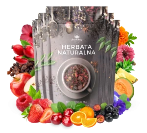 Zestaw herbat OWOCOWYCH 5 szt: Przy kominku - Żurawinowo Truskawkowa - Red Velvet - Malinowo-poziomkowa - Purpurowe Wyspy