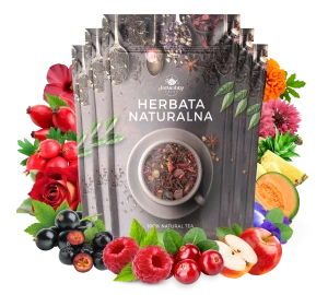 Zestaw herbat OWOCOWYCH 5 szt: Wita-Minka - Red Whisky - Red Velvet - Truskawkowa Margarita - Purpurowe Wyspy