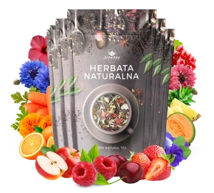 Zestaw herbat OWOCOWYCH 5 szt: Zachód Słońca - Malinowe Mojito - Niespodzianka - Wzmocnienie - Purpurowe Wyspy