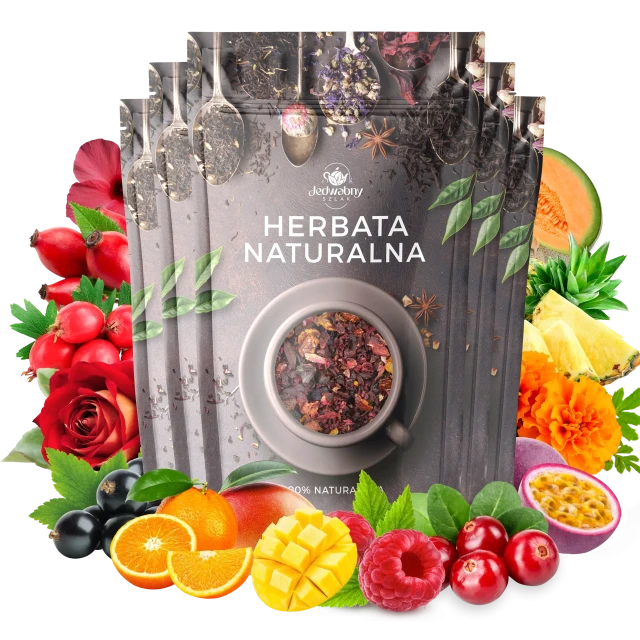 Zestaw herbat OWOCOWYCH 5 szt: Wita-Minka - Malinowo-Poziomkowa - Mango Tango - Cesarska Żurawina - Yellow Submarine