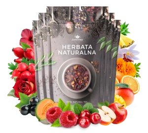 Zestaw herbat OWOCOWYCH 5 szt: Wita-Minka -  Żurawinowa-Truskawkowa - Red Velvet - Malinowo-poziomkowa - Mango Tango