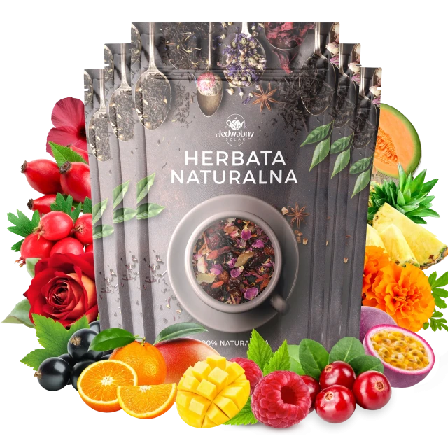 Zestaw herbat OWOCOWYCH 5 szt: Paso doble - Lipa Malina - Mango Tango - Malinowo-Poziomkowa - Yellow Submarine