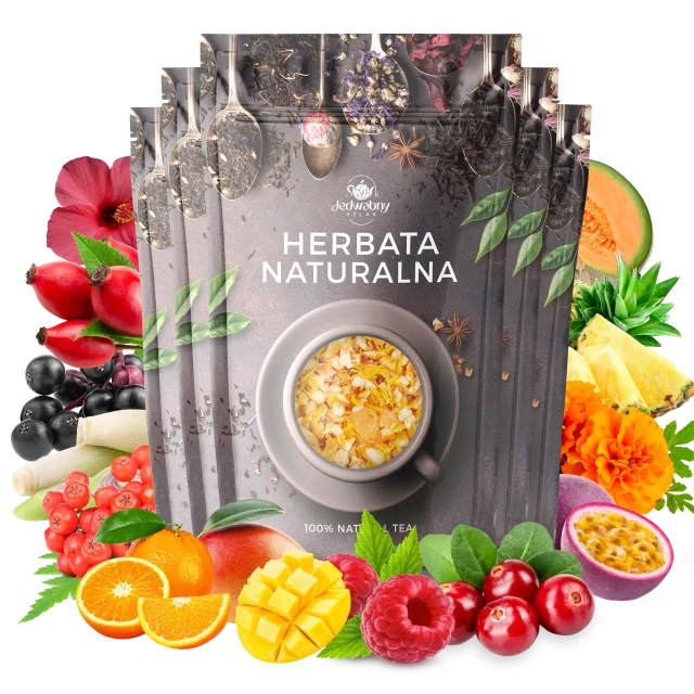 Zestaw herbat OWOCOWYCH 5 szt: Wzmocnienie - Malinowe Mojito - Mango Tango - Żurawinowo Truskawkowa - Yellow Submarine