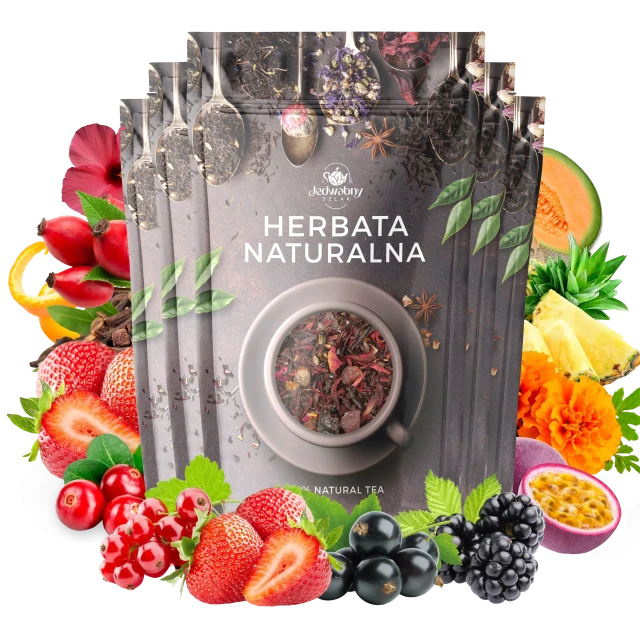 Zestaw herbat OWOCOWYCH 5 szt: Godziki w Pomaranczy - Red Whisky - Leśny Dzban - Cesarska żurawina - Yellow Submarine