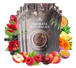 Zestaw herbat OWOCOWYCH 5 szt: Niespodzianka - Duch puszczy - Leśny Dzban - Truskawkowa Margarita - Yellow Submarine