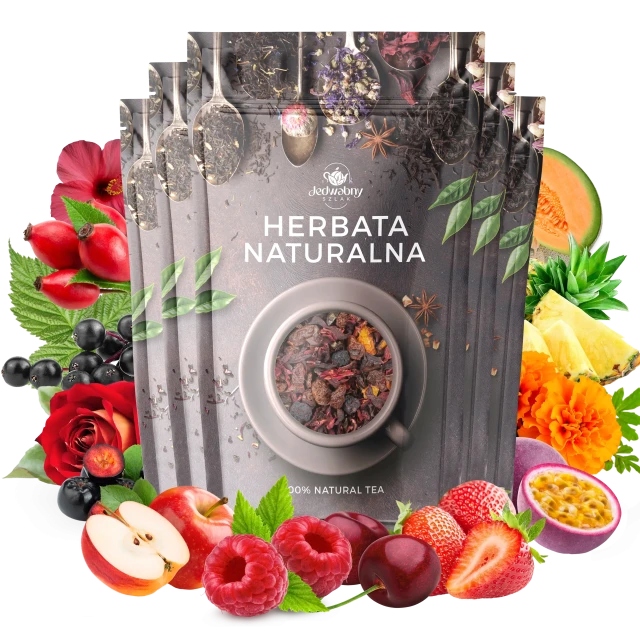 Zestaw herbat OWOCOWYCH 5 szt: Niespodzianka - Duch puszczy - Leśny Dzban - Truskawkowa Margarita - Yellow Submarine