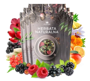 Zestaw herbat OWOCOWYCH 5 szt: Wzmocnienie - Lipa Malina - Leśny Dzban - Malinowo-Poziomkowa - Mango Tango