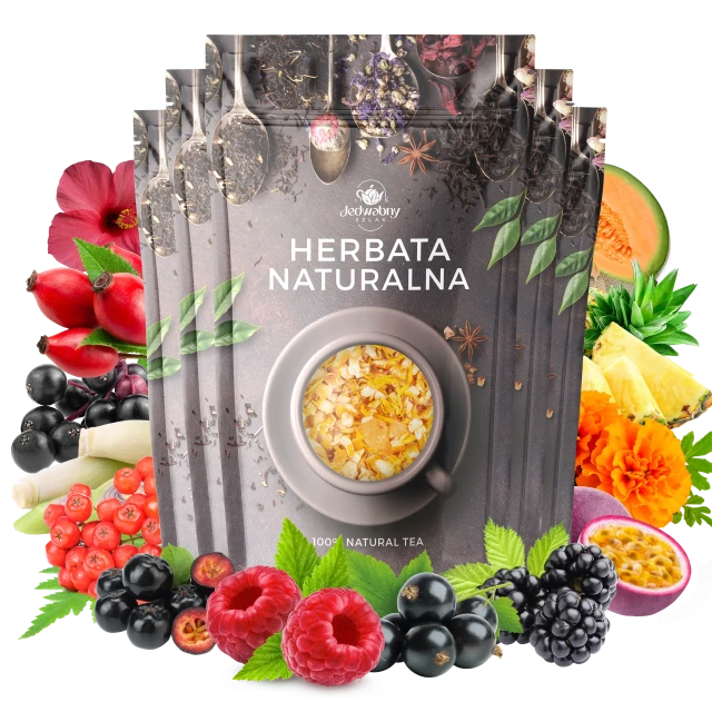 Zestaw herbat OWOCOWYCH 5 szt: Wzmocnienie - Mango Tango - Leśny Dzban - Cesarska żurawina - Yellow Submarine