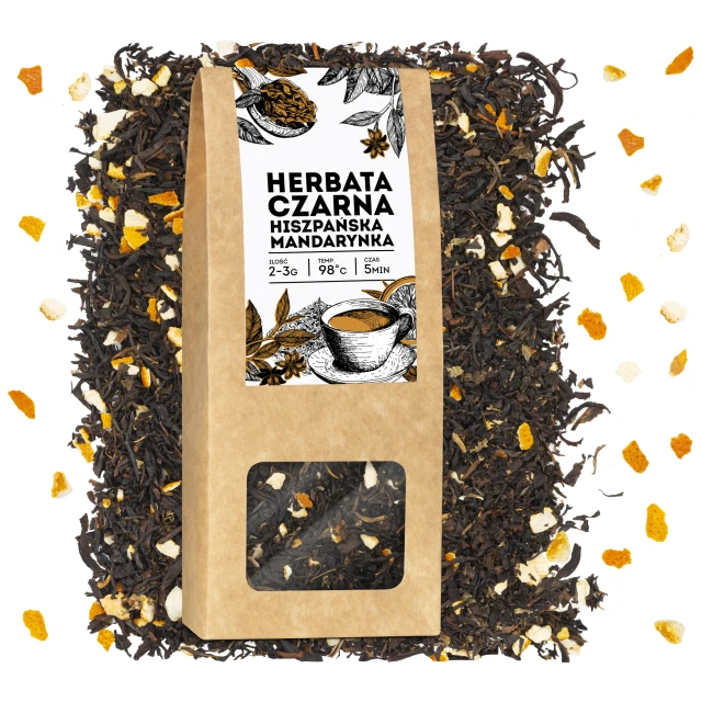 Herbata czarna liściasta Hiszpańska mandarynka 50g