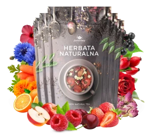 Zestaw herbat OWOCOWYCH 5 szt: Zachód Słońca - Malinowe Mojito - Niespodzianka - Truskawkowa Margarita - Red Whisky