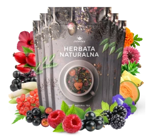Zestaw herbat OWOCOWYCH 5 szt: Wzmocnienie - Malinowe Mojito - Leśny Dzban - Truskawkowa Margarita - Purpurowe Wyspy