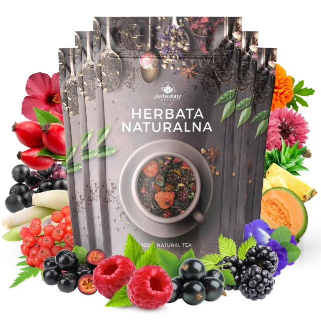 Zestaw herbat OWOCOWYCH 5 szt: Wzmocnienie - Malinowe Mojito - Leśny Dzban - Truskawkowa Margarita - Purpurowe Wyspy