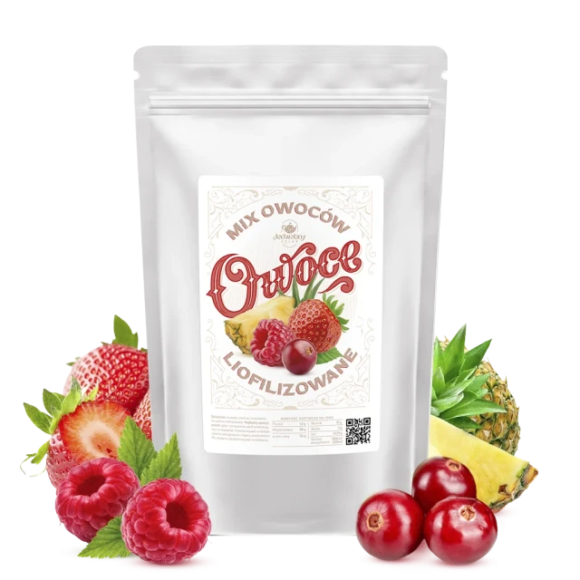 MIX owoców liofilizowanych żurawina malina truskawka ananas 100g