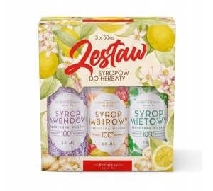 Zestaw SYROPÓW do herbaty drinków syrop imbir lawenda mięta 3 x 50 ml