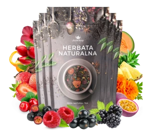 Zestaw herbat OWOCOWYCH 5 szt: Godziki w pomaranczy - Żurawinowo Truskawkowa - Leśny Dzban - Truskawkowa Margarita - Yellow Submarine