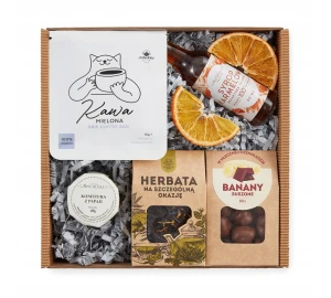 BOX PREZENTOWY kawa DRIP BAG herbata słodycz syrop dżem