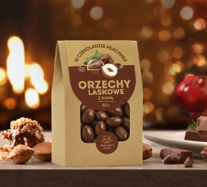 Orzechy laskowe w czekoladzie mlecznej z kawą 80g