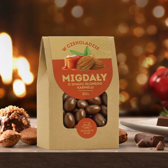 Migdały w czekoladzie o smaku słonego karmelu 80 g