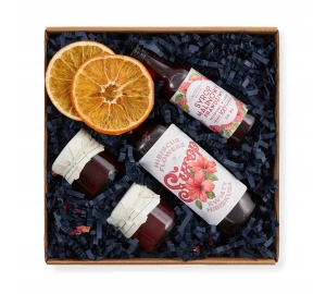 BOX prezentowy SYROP Z HIBISKUSA dżemy ZESTAW do kawy syropy