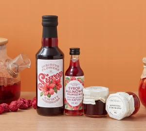 BOX prezentowy SYROP Z HIBISKUSA dżemy ZESTAW do kawy syropy