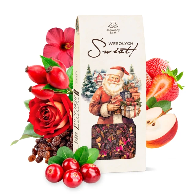 Herbata świąteczna ŻURAWINOWO-TRUSKAWKOWA Mikołaj 50 g