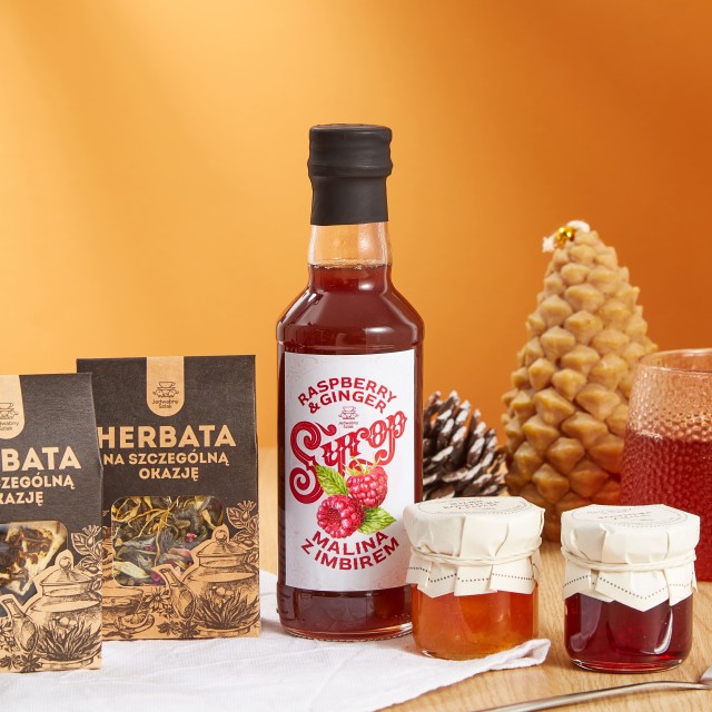 ZESTAW na prezent UPOMINEK KONFITURA herbata syrop