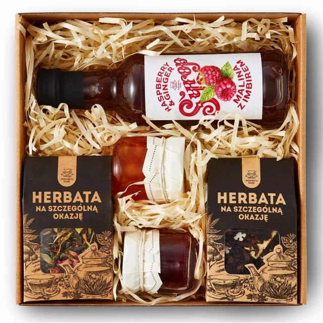 ZESTAW na prezent UPOMINEK KONFITURA herbata syrop