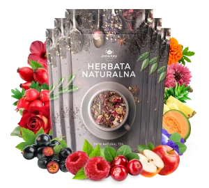 Zestaw herbat OWOCOWYCH 5 szt: Wita-Minka - Pieczona Gruszka - Red Velvet - Truskawkowa Margarita - Purpurowe Wyspy
