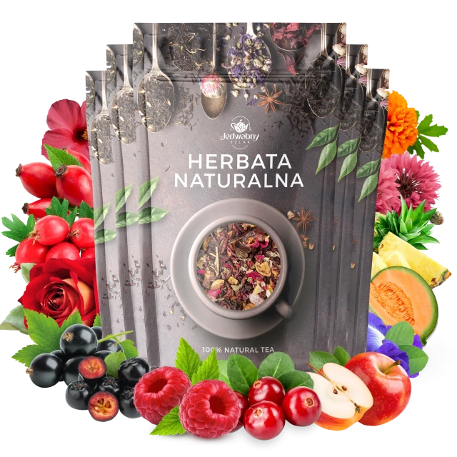 Zestaw herbat OWOCOWYCH 5 szt: Wita-Minka - Pieczona Gruszka - Red Velvet - Truskawkowa Margarita - Purpurowe Wyspy