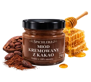 Miód kremowany z kakao 250 g – naturalny miód o czekoladowym smaku